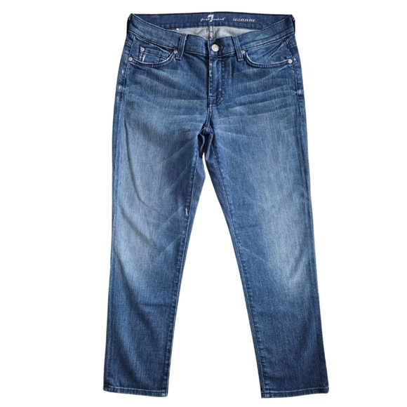 7FAM 7 For All Mankind Roxanne Ankle Slim Medium Blue Jeans Size 28 - Picture 3 of 5